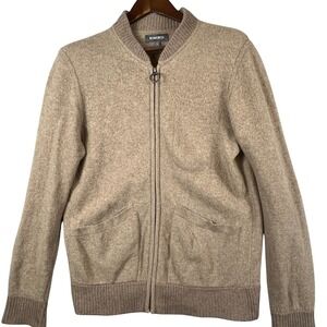 Bonobos Mens M Slim Fit Full Zip Merino Wool Cardigan Jacket Beige Grandpacore